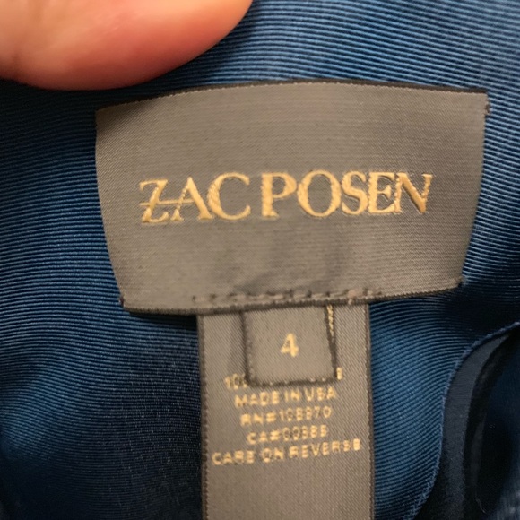 Teal Blue Zac Posen Silk Cocktail Dress - Picture 4 of 5